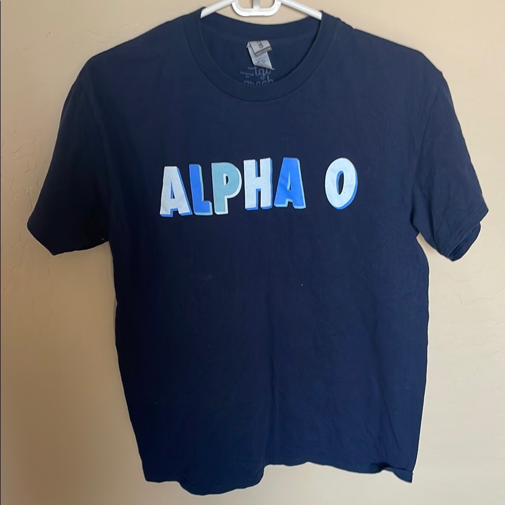 AOII / Alpha Omicron Pi Navy Blue T-Shirt Medium